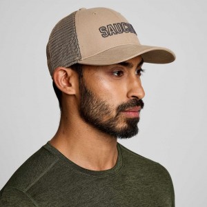 Férfi Saucony Adjustable Snap Back Trucker Sapka Bézs | HUNGARY XZLAT