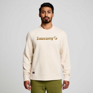 Férfi Saucony Recovery Crew Pulóver Krém | HUNGARY UAYHB