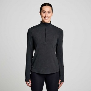 Női Saucony Triumph 3D 1/2 Zip Pulóver Fekete | HUNGARY WSGXK