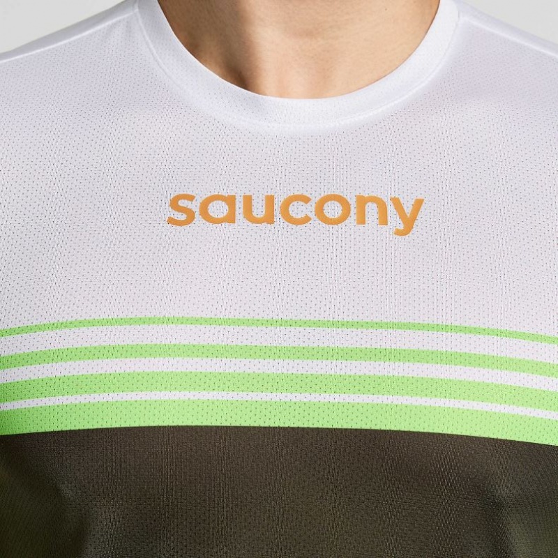 Férfi Saucony Elite Long Sleeve Póló Fehér Fekete | HUNGARY OQESL