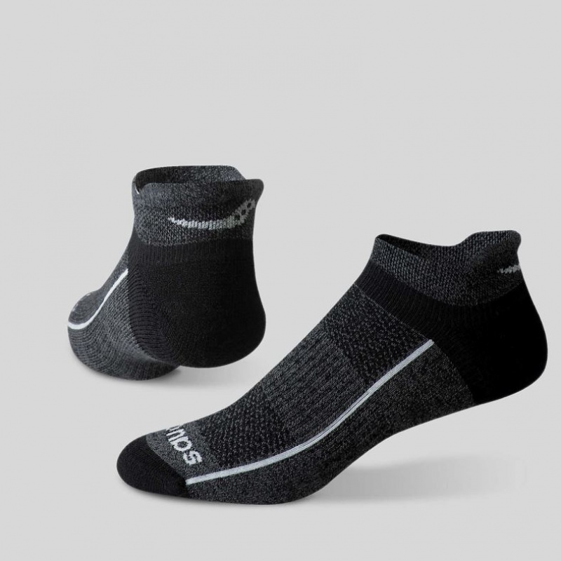 Férfi Saucony Inferno Merino Wool Blend No Show 3-Pack Zokni Fekete Szürke | HUNGARY CRDVL