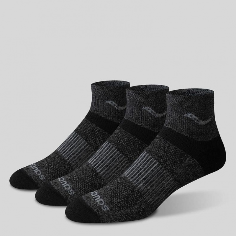 Férfi Saucony Inferno Merino Wool Blend Quarter 3-Pack Zokni Fekete | HUNGARY XERMJ