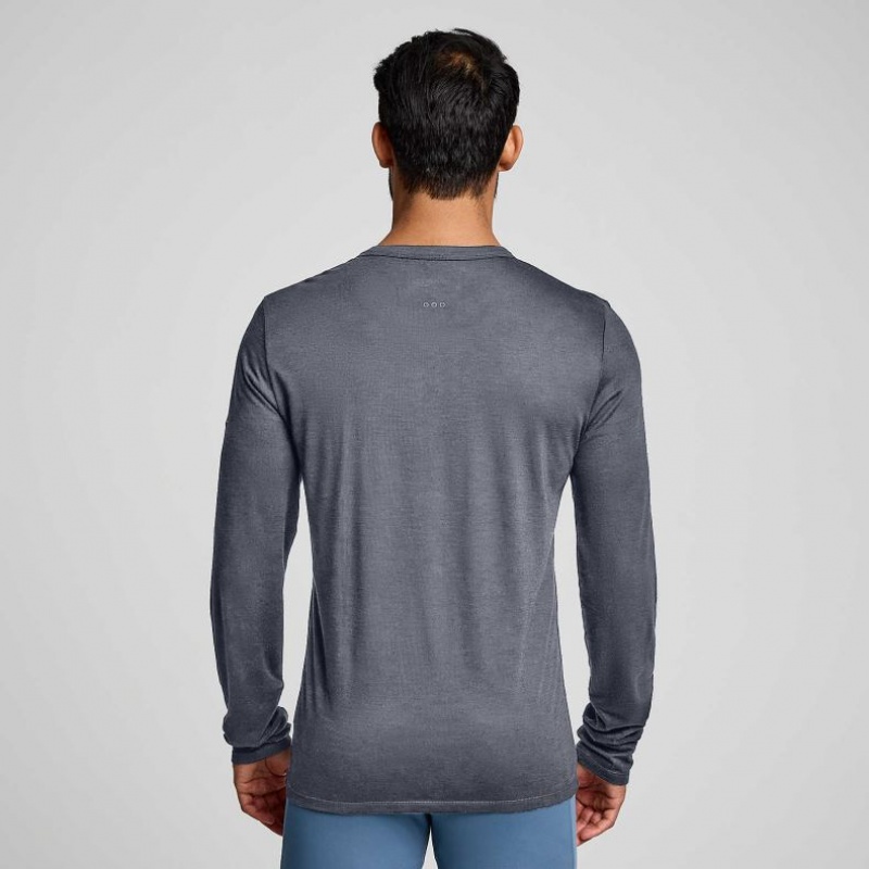 Férfi Saucony Peregrine Merino Long Sleeve Póló Szürke | HUNGARY MYKIZ