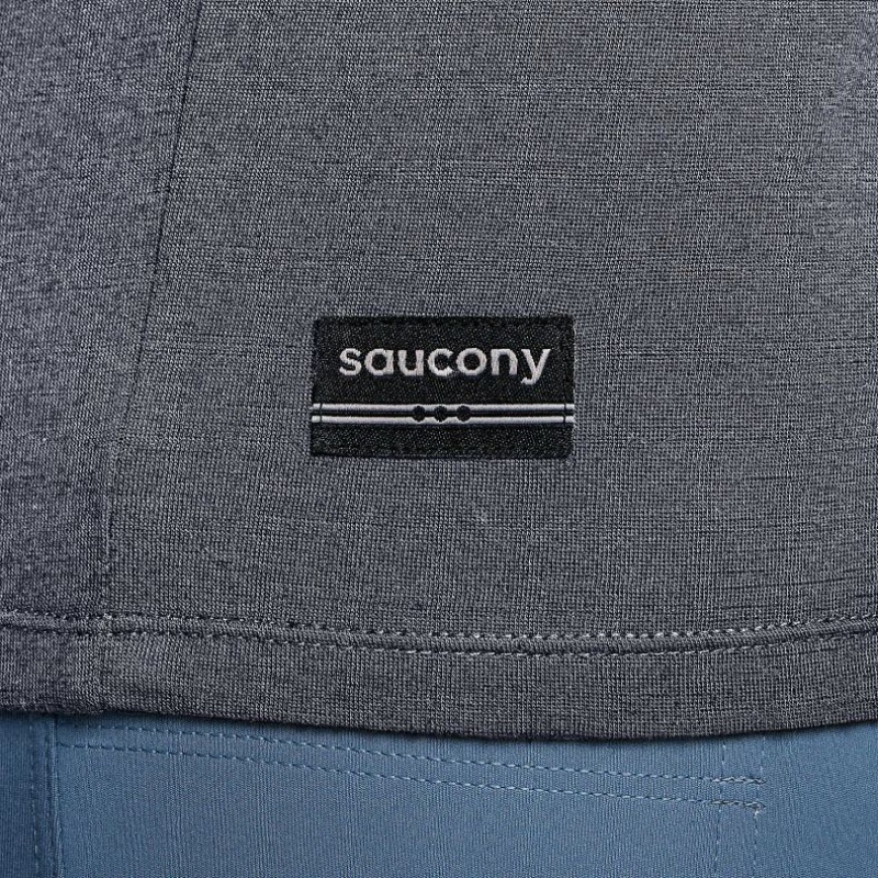 Férfi Saucony Peregrine Merino Long Sleeve Póló Szürke | HUNGARY MYKIZ