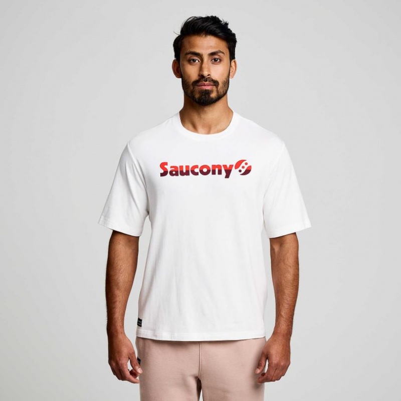 Férfi Saucony Recovery Rövid Sleeve Póló Fehér | HUNGARY SPCDY