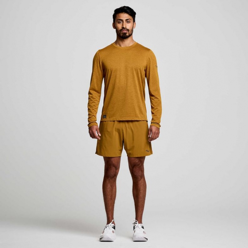 Férfi Saucony Stopwatch Long Sleeve Póló Barna | HUNGARY LSQOG