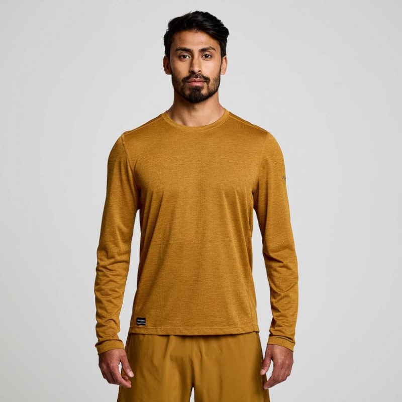 Férfi Saucony Stopwatch Long Sleeve Póló Barna | HUNGARY LSQOG