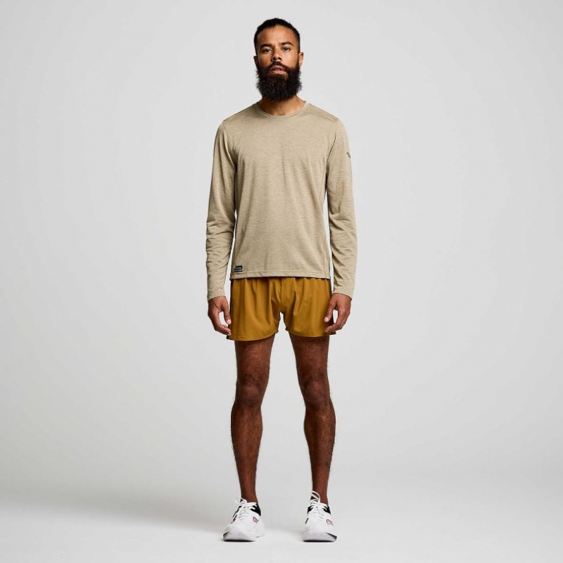 Férfi Saucony Stopwatch Long Sleeve Póló Khaki | HUNGARY VAUBE