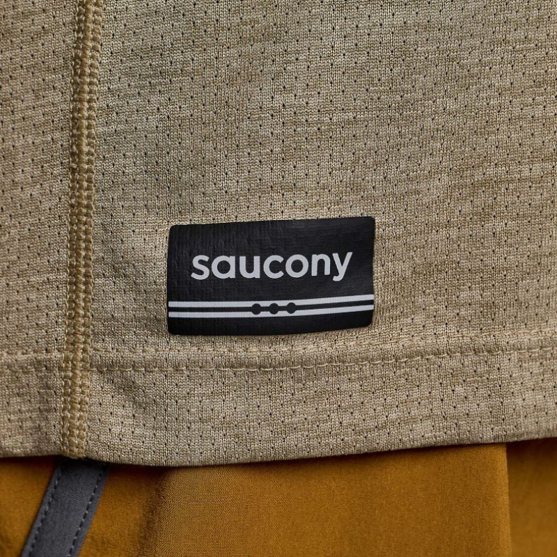 Férfi Saucony Stopwatch Long Sleeve Póló Khaki | HUNGARY VAUBE