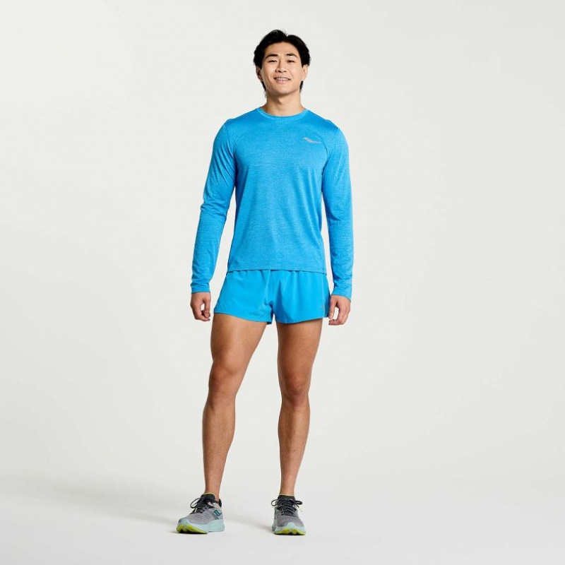 Férfi Saucony Stopwatch Long Sleeve Póló Kék | HUNGARY OAECR