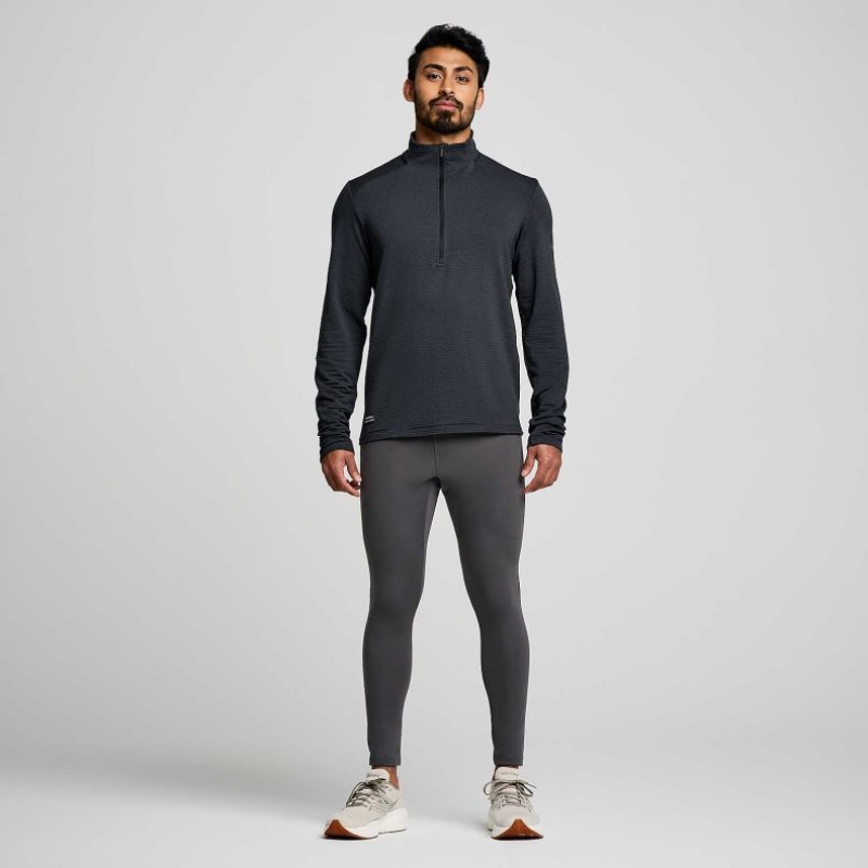 Férfi Saucony Triumph 3D 1/2 Zip Pulóver Fekete | HUNGARY URLBN