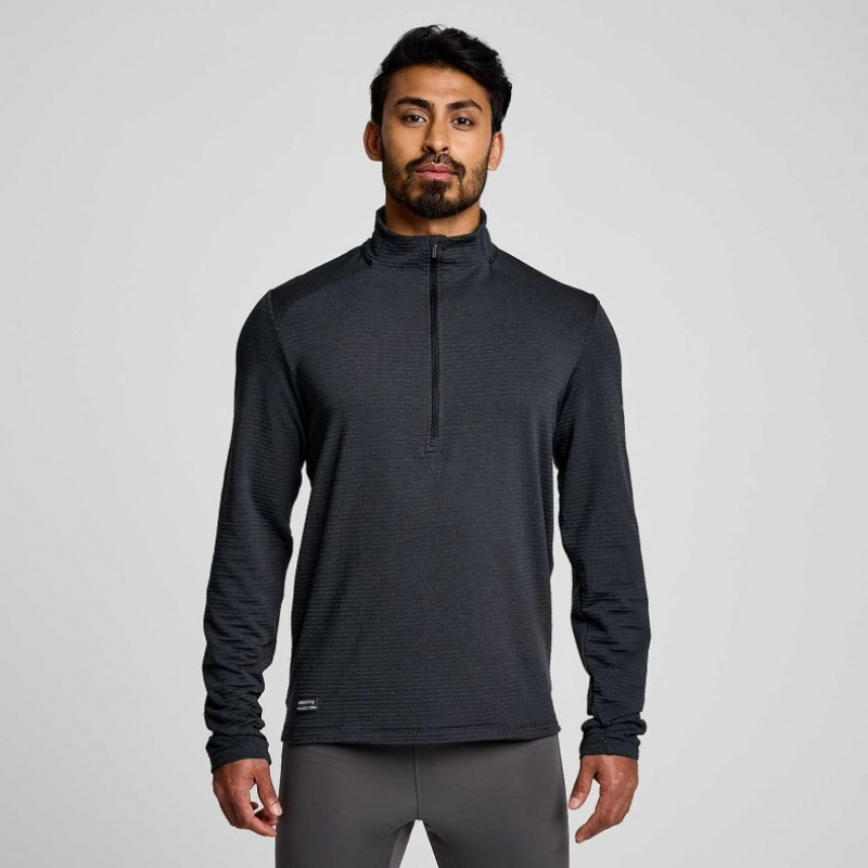 Férfi Saucony Triumph 3D 1/2 Zip Pulóver Fekete | HUNGARY URLBN