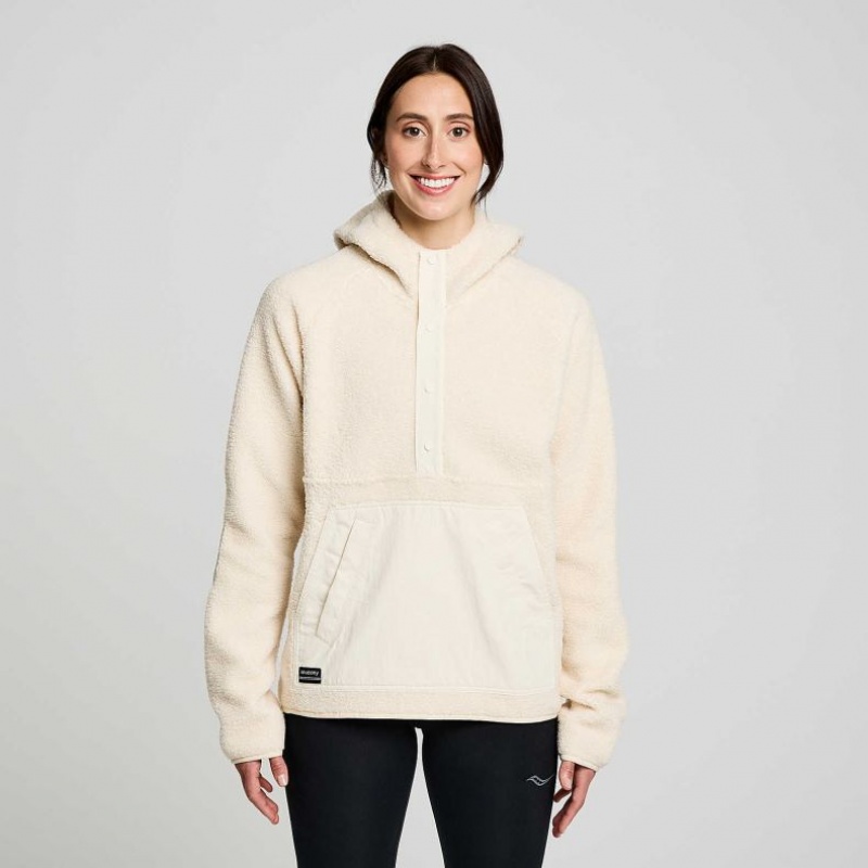 Női Saucony Recovery Sherpa Pullover Kapucnis Pulóver Bézs | HUNGARY UYJNM