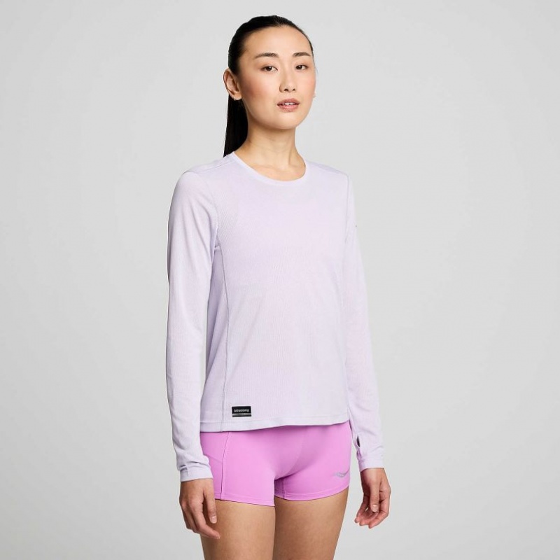 Női Saucony Stopwatch Long Sleeve Póló Lila | HUNGARY KICDM